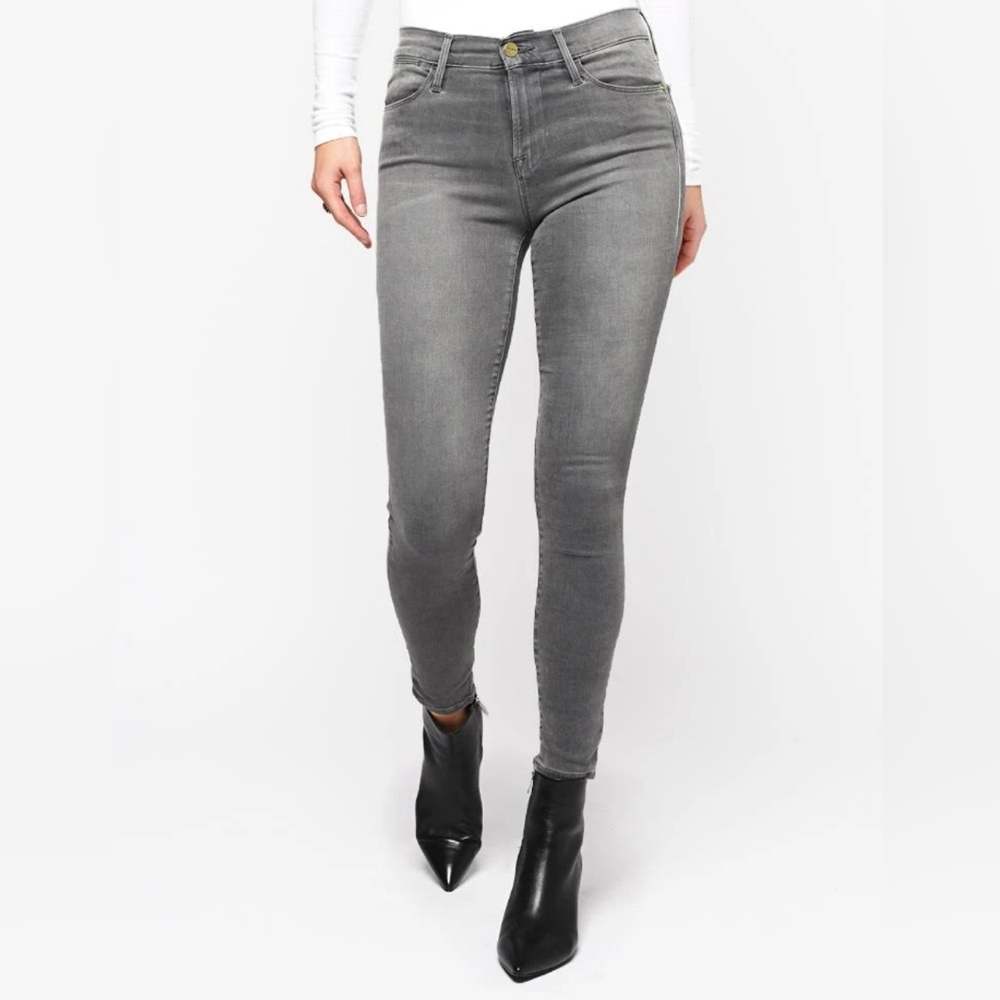 Frame Le High Skinny Jeans $248 Size 29 Grey Denim